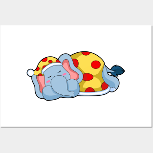 Elephant Sleeping Pyjamas Posters and Art